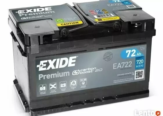 Ogłoszenie - Akumulator 72Ah 720A EXIDE Premium prawy plus. Zdjęcie 1