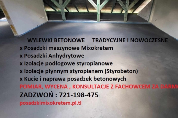 Ogłoszenie - Wylewki cementowe / Układanie styropianu / Jastrych /Styrobeton / Posadzki betonowe z Mixokreta / Izolacje podłogowe. Zdjęcie 1