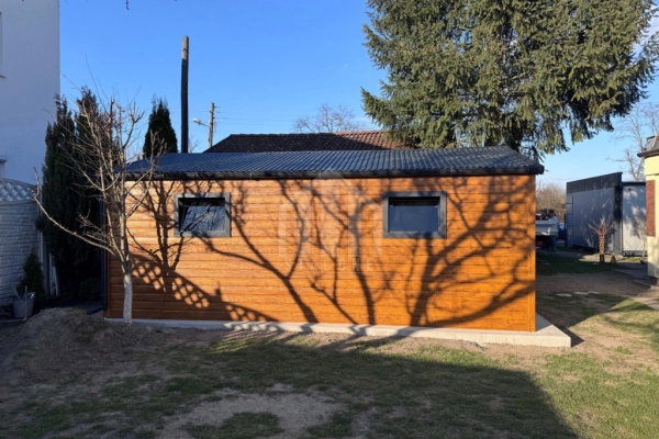 Ogłoszenie - Schowek - domek ogrodowy 3x5m - drzwi - 2x okno - jasny orzech - drewnopodobny - rynna - dach dwuspadowy SO104. Zdjęcie 2