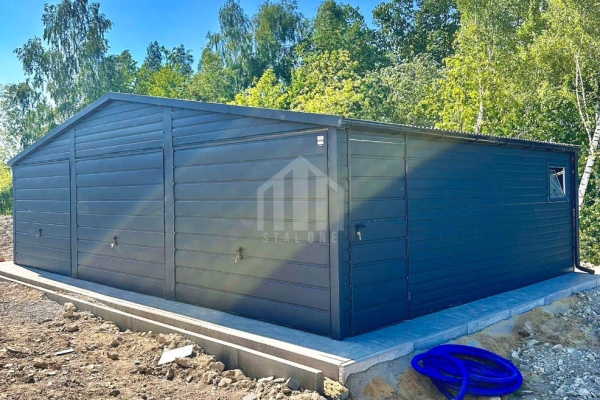Ogłoszenie - Garaż blaszany 9x5m - 3x brama uchylna - 2x okno - drzwi - antracyt - dach dwuspadowy - rynny  SO143. Zdjęcie 5