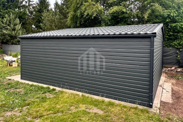 Ogłoszenie - Schowek - domek ogrodowy 4,5x5m + wiata 1,5m - drzwi - okno - dach dwuspadowy - blachodachówka - rynny  SO154. Zdjęcie 5