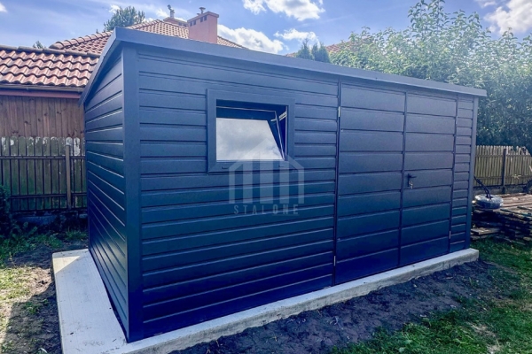 Ogłoszenie - Schowek - domek ogrodowy 4,5x2m - brama dwuskrzydłowa - okno - antracyt - dach spad w tył  SO151. Zdjęcie 7