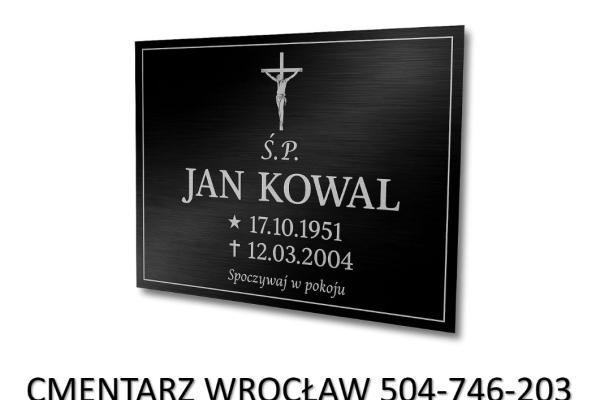 Ogłoszenie - Tablica na grób, książka, tabliczka nagrobna z montażem, tel. 504-746-203, cmentarz Wrocław. Zdjęcie 1