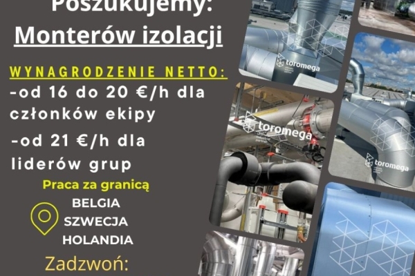Ogłoszenie - Monter izolacji – praca za granicą!. Zdjęcie 1