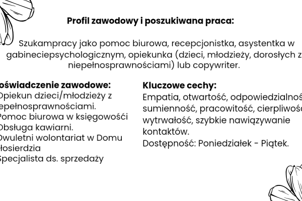 Ogłoszenie - Szukam pracy. Zdjęcie 2