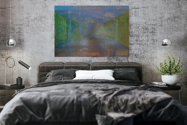 Ogłoszenie - Kompozycja 70x100cm, farby olejne, nowoczesne abstrakcyjne malarstwo. Zdjęcie 2