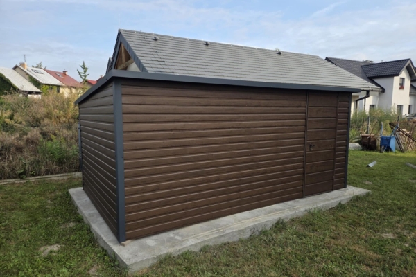 Ogłoszenie - Domek ogrodowy narzędziowy 5×3 Ciemny Orzech + Ciemny Grafit MAT. Zdjęcie 6