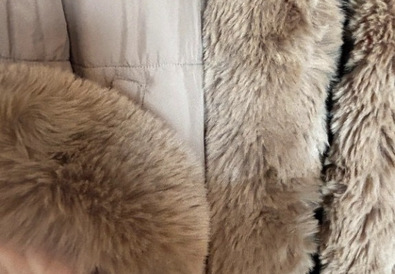 Ogłoszenie - Kurtka damska dwustronna zimowa z futerkiem ciepła parka beżowo czarna/ rozmiar XL,L,M,S. Zdjęcie 9
