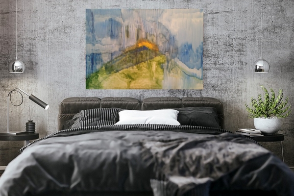 Ogłoszenie - Kompozycja 70x100cm, farby olejne, nowoczesne abstrakcyjne malarstwo. Zdjęcie 2