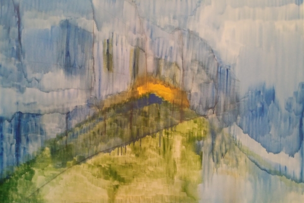 Ogłoszenie - Kompozycja 70x100cm, farby olejne, nowoczesne abstrakcyjne malarstwo. Zdjęcie 1