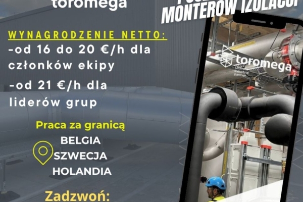 Ogłoszenie - Monter izolacji – praca za granicą!. Zdjęcie 1