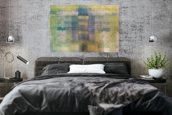 Ogłoszenie - Kompozycja 70x100cm, farby olejne, nowoczesne abstrakcyjne malarstwo. Zdjęcie 2