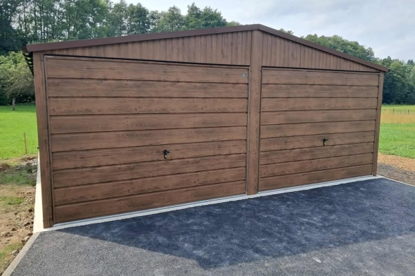 Ogłoszenie - Garaż Blaszany 6x5 Dwuspadowy drewnopodobne Bramy Uchylne PREMIUM. Zdjęcie 2