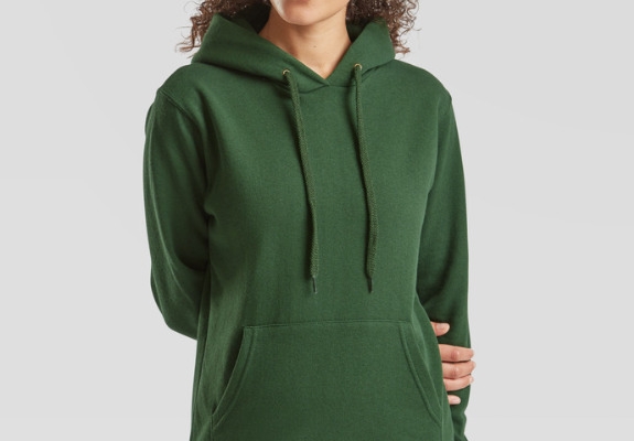 Ogłoszenie - Damska Bluza z kapturem nierozpinana kangurka zielona FRUIT of the LOOM. Zdjęcie 1