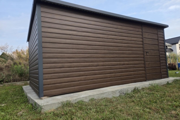 Ogłoszenie - Domek ogrodowy narzędziowy 5×3 Ciemny Orzech + Ciemny Grafit MAT. Zdjęcie 5