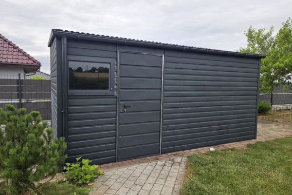 Ogłoszenie - Domek Ogrodowy 5x2m Spad na tył Ciemny Grafit Mat PREMIUM. Zdjęcie 1