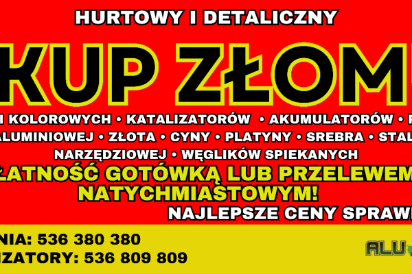 Ogłoszenie - SKUP ZŁOMU I KATALIZATORÓW NAJWYŻSZE CENY W POLSCE. Zdjęcie 1
