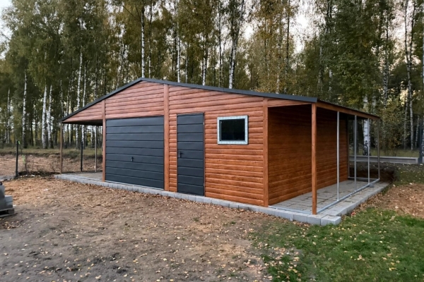 Ogłoszenie - Garaż Blaszany Blaszak 10x6 dwuspadowy drewnopodobny PRODUCENT. Zdjęcie 3