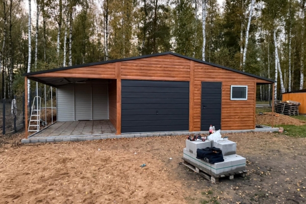 Ogłoszenie - Garaż Blaszany Blaszak 10x6 dwuspadowy drewnopodobny PRODUCENT. Zdjęcie 1