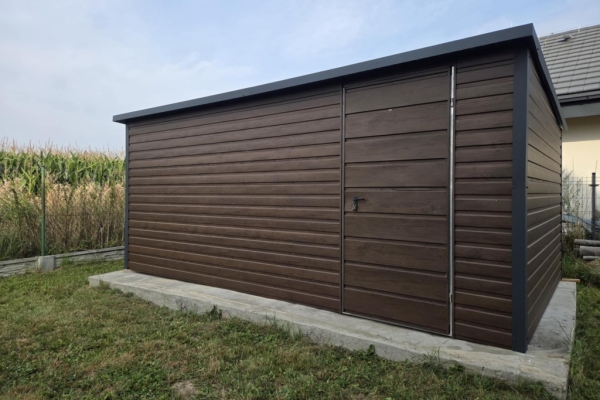 Ogłoszenie - Domek ogrodowy narzędziowy 5×3 Ciemny Orzech + Ciemny Grafit MAT. Zdjęcie 2