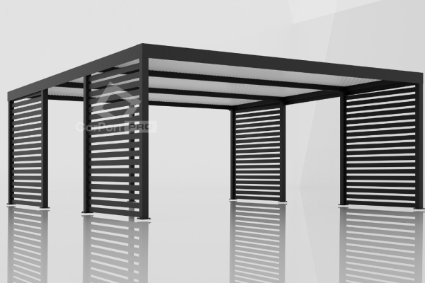 Ogłoszenie - CarPort PREMIUM - wiata samochodowa 6x5,5 - antracyt - zabudowa  CP111. Zdjęcie 3