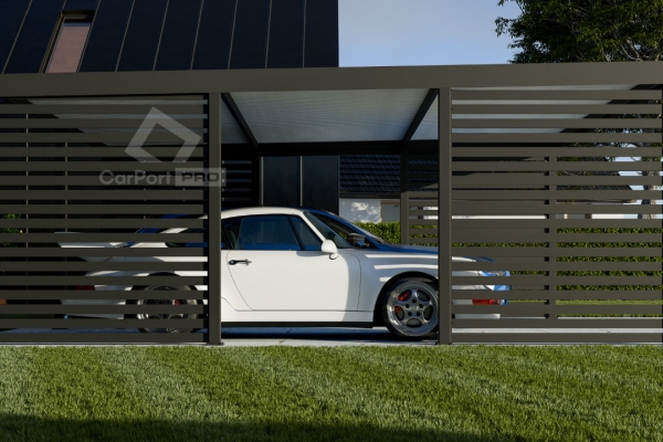 Ogłoszenie - CarPort PREMIUM - wiata samochodowa 6x5,5 - antracyt - zabudowa  CP111. Zdjęcie 4