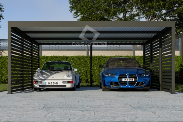 Ogłoszenie - CarPort PREMIUM - wiata samochodowa 6x5,7 - antracyt - zabudowa  CP110. Zdjęcie 5