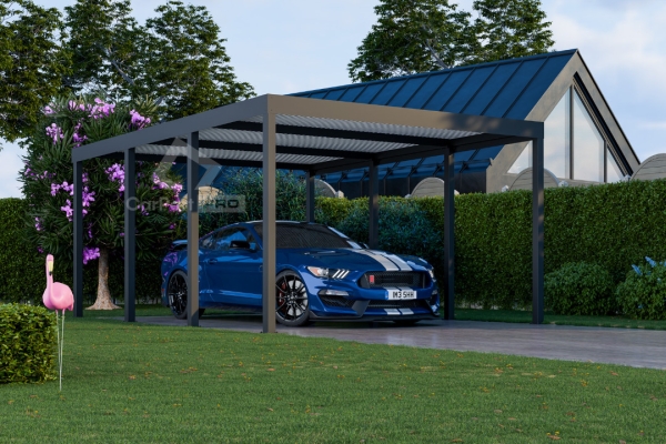 Ogłoszenie - CarPort PREMIUM - Wiata samochodowa 5x5 Antracyt - CP103. Zdjęcie 5