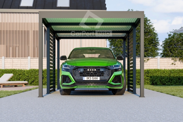 Ogłoszenie - CarPort PREMIUM - wiata samochodowa 3x5 - antracyt - zabudowa  CP105. Zdjęcie 5