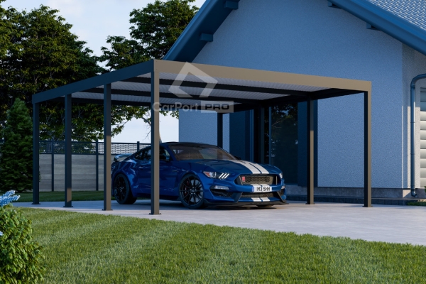 Ogłoszenie - CarPort PREMIUM - Wiata samochodowa 5x5 Antracyt - CP102. Zdjęcie 6