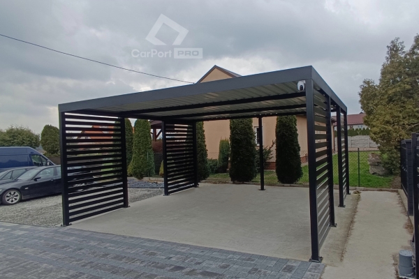 Ogłoszenie - CarPort PREMIUM - wiata samochodowa 6x6 - antracyt - dodatkowa zabudowa CP117. Zdjęcie 6