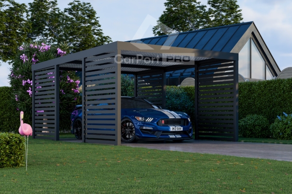 Ogłoszenie - CarPort PREMIUM - wiata samochodowa 4x5 - antracyt - zabudowa  CP104. Zdjęcie 6