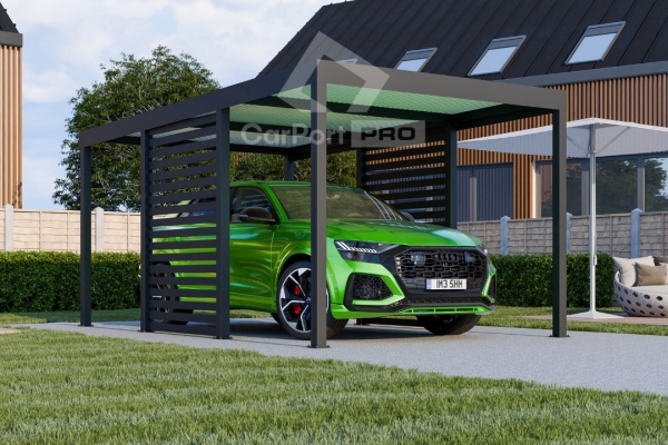 Ogłoszenie - CarPort PREMIUM - wiata samochodowa 3x5 - antracyt - zabudowa  CP105. Zdjęcie 6