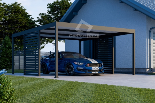 Ogłoszenie - CarPort PREMIUM - Wiata samochodowa 5x5 Antracyt Zabudowa - CP101. Zdjęcie 6