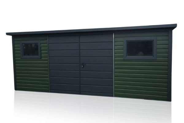 Ogłoszenie - SCHOWEK DOMEK OGRODOWY 6x4m brama + 2x okno – Zielony MAT + Grafit. Zdjęcie 2