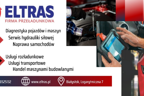 Ogłoszenie - TRANSPORT CIĘŻAROWY SERWIS HYDRAULIKI SIŁOWEJ ROZŁADUNEK ELTRAS BIAŁYSTOK. Zdjęcie 1
