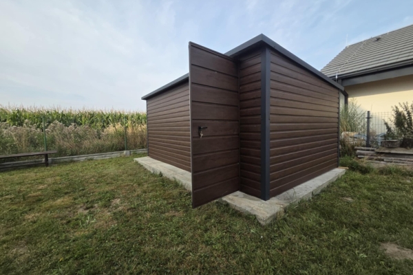 Ogłoszenie - Domek ogrodowy narzędziowy 5×3 Ciemny Orzech + Ciemny Grafit MAT. Zdjęcie 7