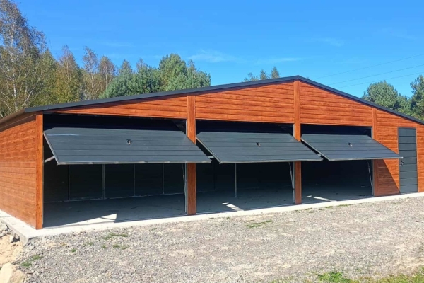 Ogłoszenie - Garaż blaszany 12×5 trzystanowiskowy – drewnopodobny, dwuspadowy. Zdjęcie 2