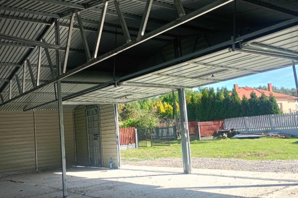 Ogłoszenie - Garaż blaszany 12×5 trzystanowiskowy – drewnopodobny, dwuspadowy. Zdjęcie 6