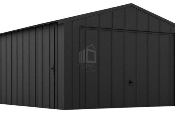 Ogłoszenie - Garaż blaszany 4x5m - brama uchylna - drzwi - blacha na rąbek - dach dwuspadowy ID1003. Zdjęcie 1