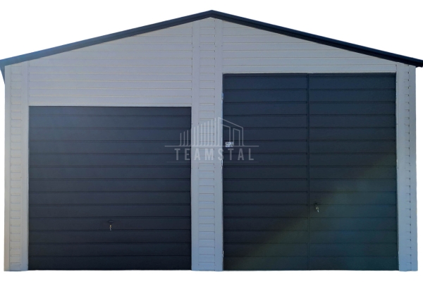 Ogłoszenie - Hala 7,5x6m - biały - brama uchylna - brama dwuskrzydłowa - 4x okno - drzwi - rynny TS1098. Zdjęcie 1