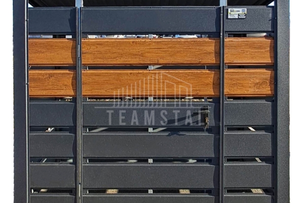 Ogłoszenie - Wiata śmietnikowa 1,5x0,7m Antracyt + jasny orzech - spad w tył TS1106. Zdjęcie 1