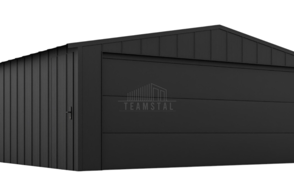 Ogłoszenie - Garaż blaszany 6x5m - brama segmentowa - drzwi - blacha na rąbek - dach dwuspadowy TS1089. Zdjęcie 1