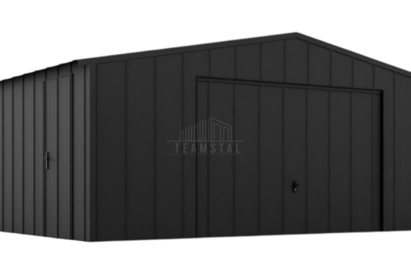 Ogłoszenie - Garaż blaszany 6x6 - brama uchylna - drzwi - blacha na rąbek - dach dwuspadowy TS1090. Zdjęcie 1