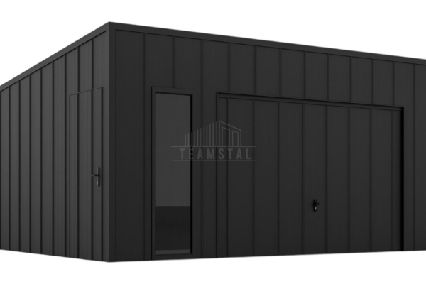 Ogłoszenie - Garaż blaszany 6x6 - brama uchylna - okno - drzwi - blacha na rąbek - dach spad w tył TS1091. Zdjęcie 1