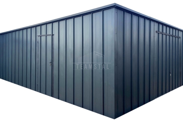 Ogłoszenie - Garaż blaszany 6x8 - brama uchylna - drzwi - blacha na rąbek - dach spad w tył TS1093. Zdjęcie 1