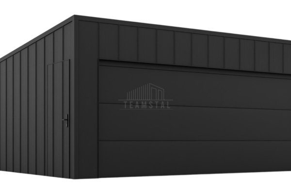 Ogłoszenie - Garaż blaszany 6x6m - brama segmentowa - drzwi - blacha na rąbek - dach spad w tył TS1092. Zdjęcie 1