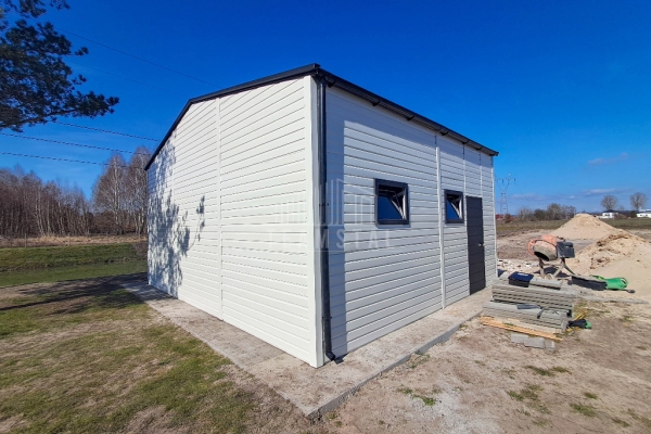 Ogłoszenie - Hala 7,5x6m - biały - brama uchylna - brama dwuskrzydłowa - 4x okno - drzwi - rynny TS1098. Zdjęcie 10