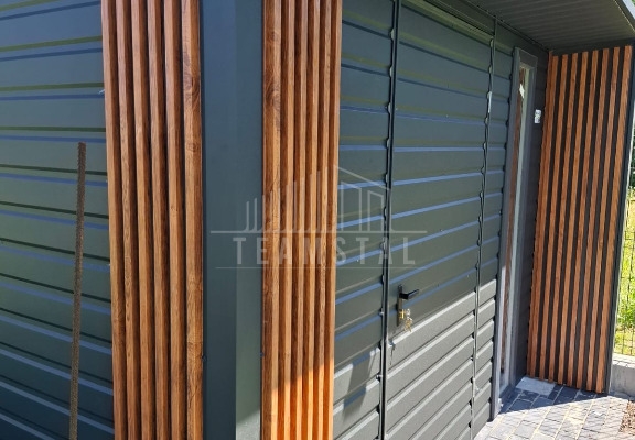 Ogłoszenie - Schowek - domek ogrodowy 3x3 - drzwi - okno - dekor z lameli - dach spad w tył TS1100. Zdjęcie 3