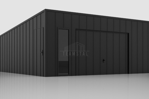 Ogłoszenie - Garaż blaszany 6x6 - brama uchylna - okno - drzwi - blacha na rąbek - dach spad w tył TS1091. Zdjęcie 2